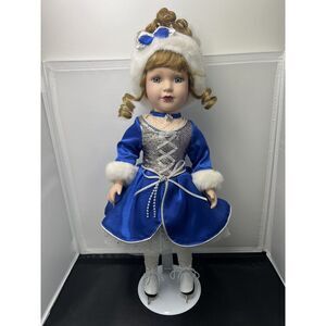 Genuine Porcelain Doll‎ Adrianna Victorian Garden Brass Key collectible 16" Tall
